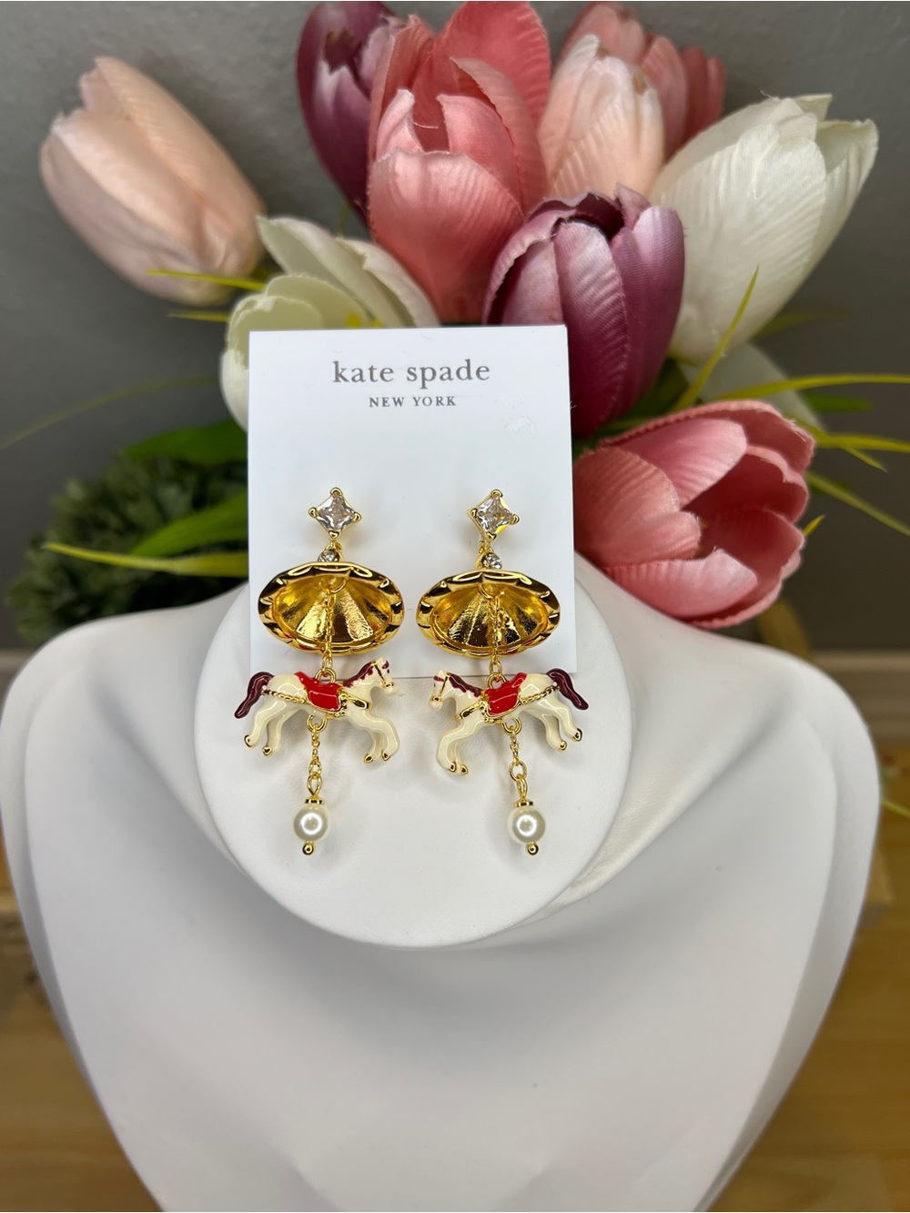 Kate Spade Winter Wonderland Carousel Statement Earrings
